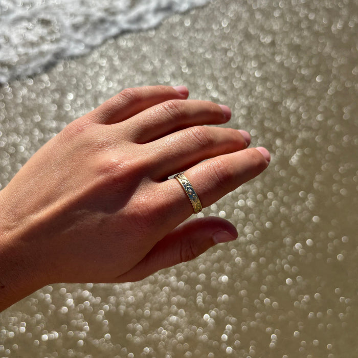 shell ring gold jewelry beach