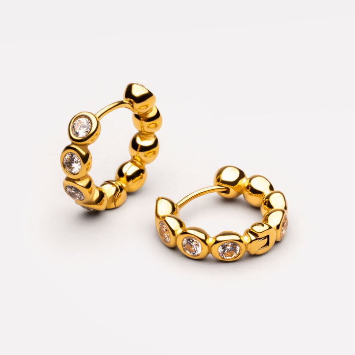 Diamond Beaded Hoops
