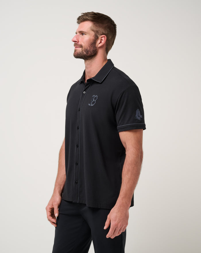 Boston Red Sox On The Field Button-Up