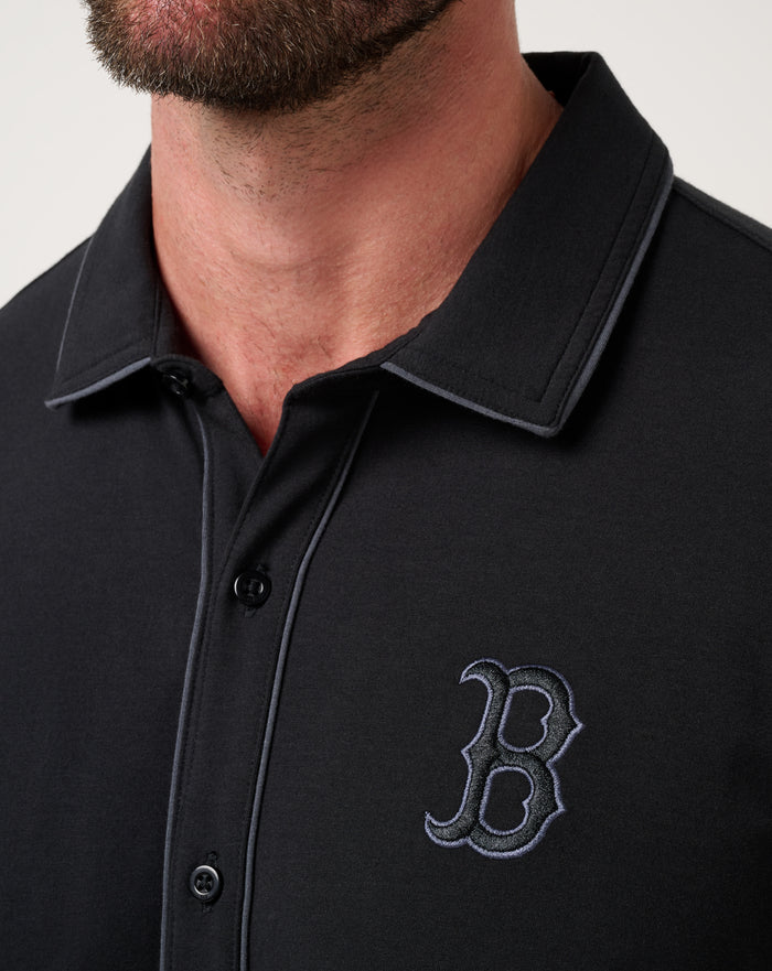 Boston Red Sox On The Field Button-Up