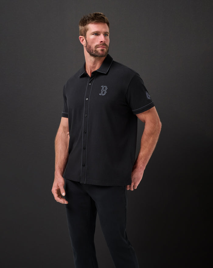 Boston Red Sox On The Field Button-Up