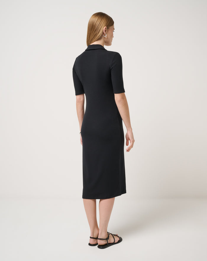 Cloud Rib Polo Midi Dress