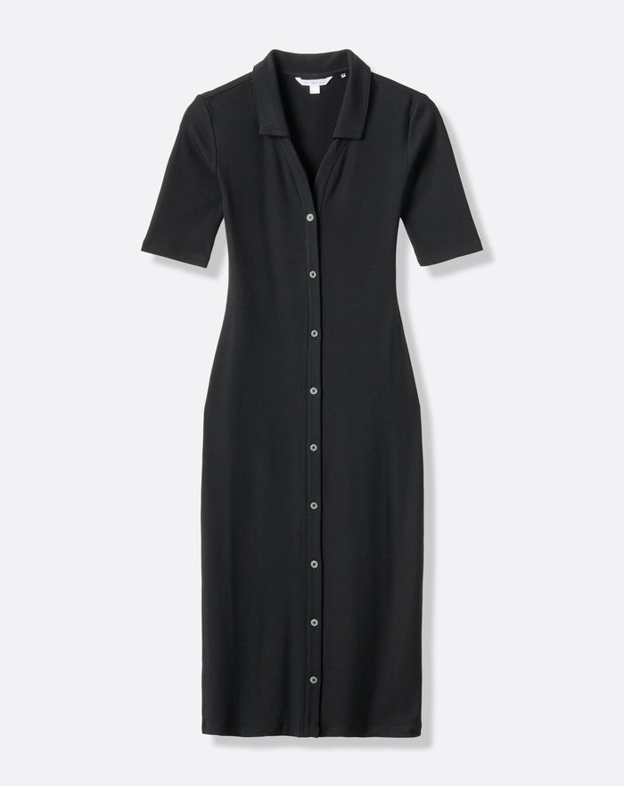 Cloud Rib Polo Midi Dress