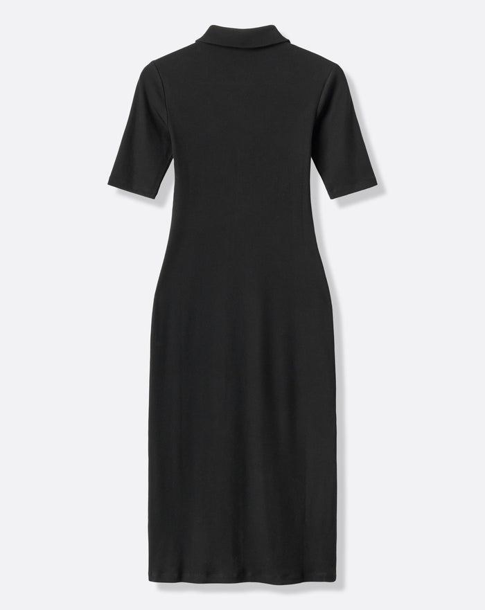 Cloud Rib Polo Midi Dress