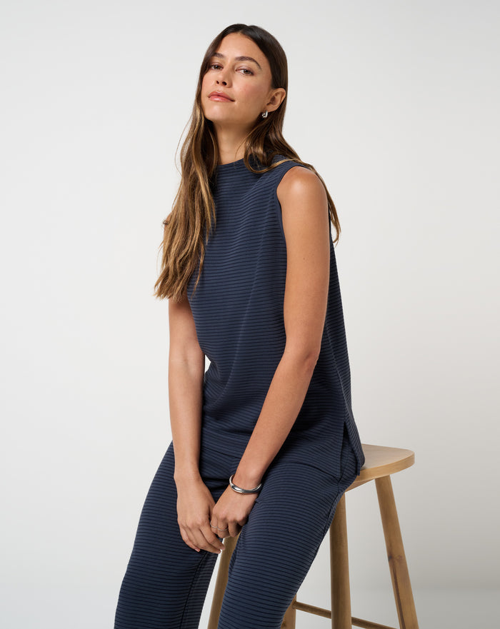 Coastal Rib Mock Neck Top