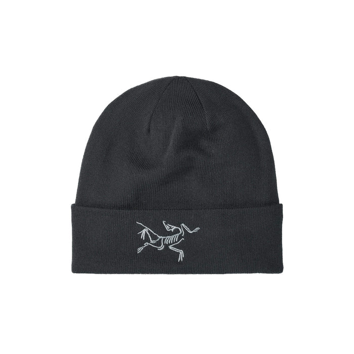 Embroidered Bird Toque Beanie, Black