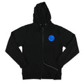 "Fat Script in Circle" Midweight Hooded Zip-Up Sweatshirt - Black