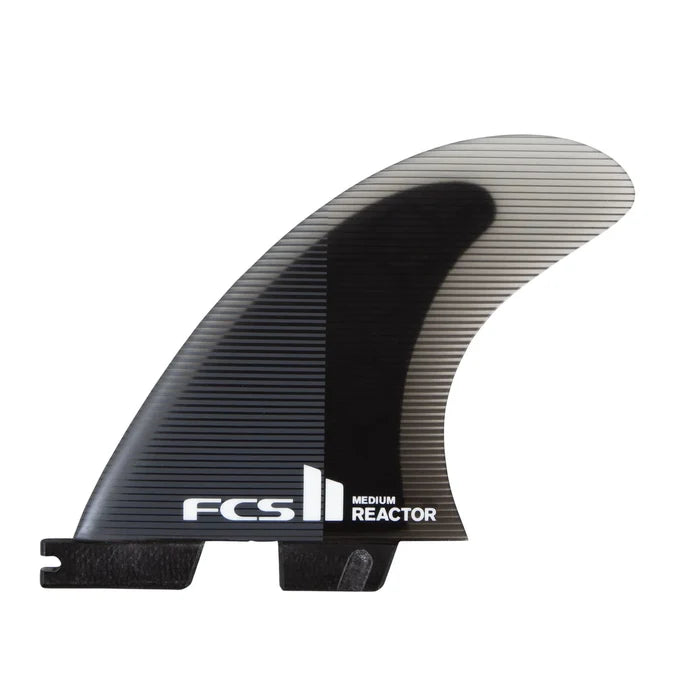 FCS II Reactor PC Medium Charcoal/Black Quad Rear Retail Fins