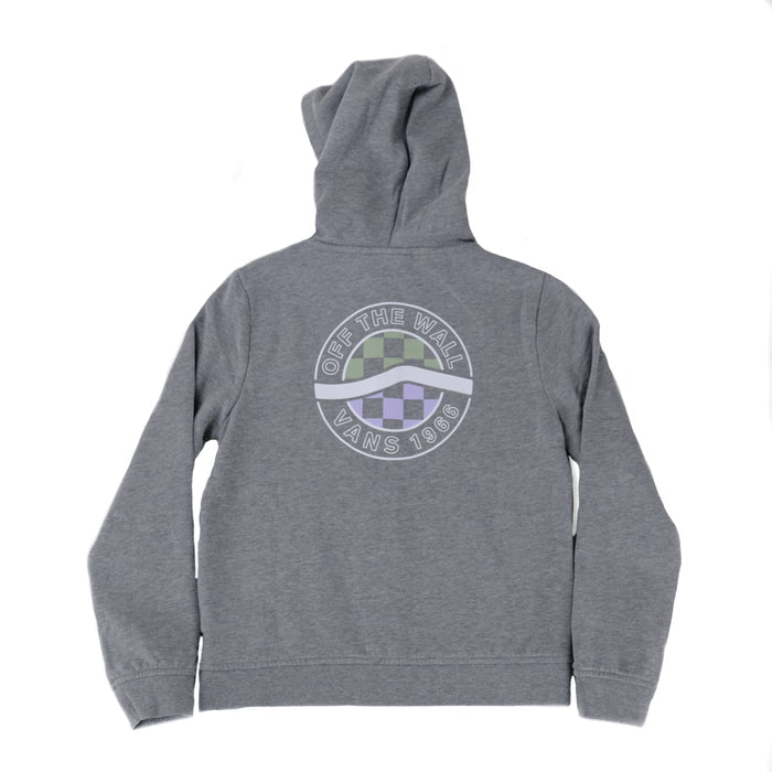 Girls Sphere Stripe Zip Hoodie - Grey Heather