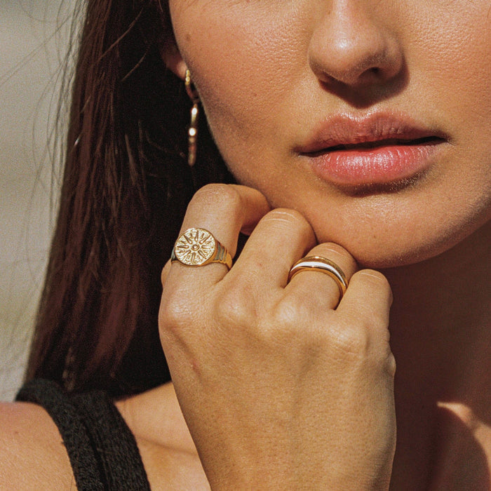 Gold Compass Ring
