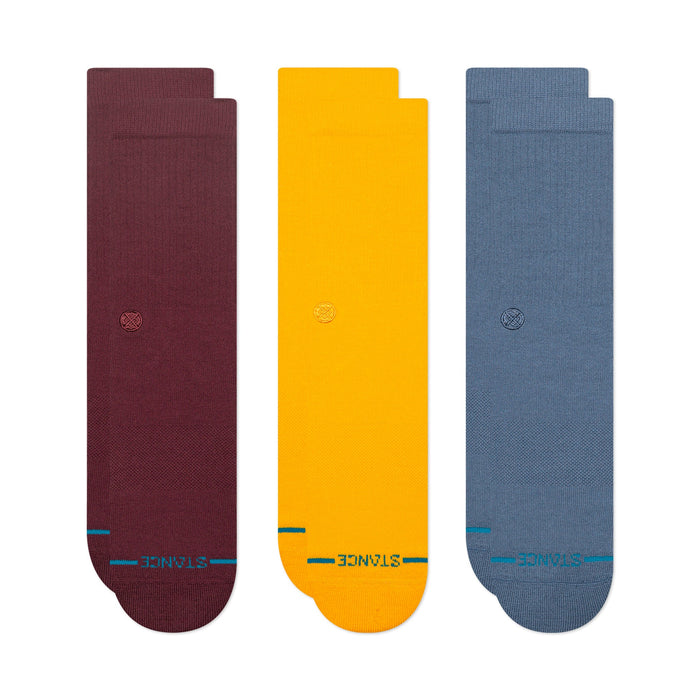 Icon Crew Socks 3 Pack, Wine