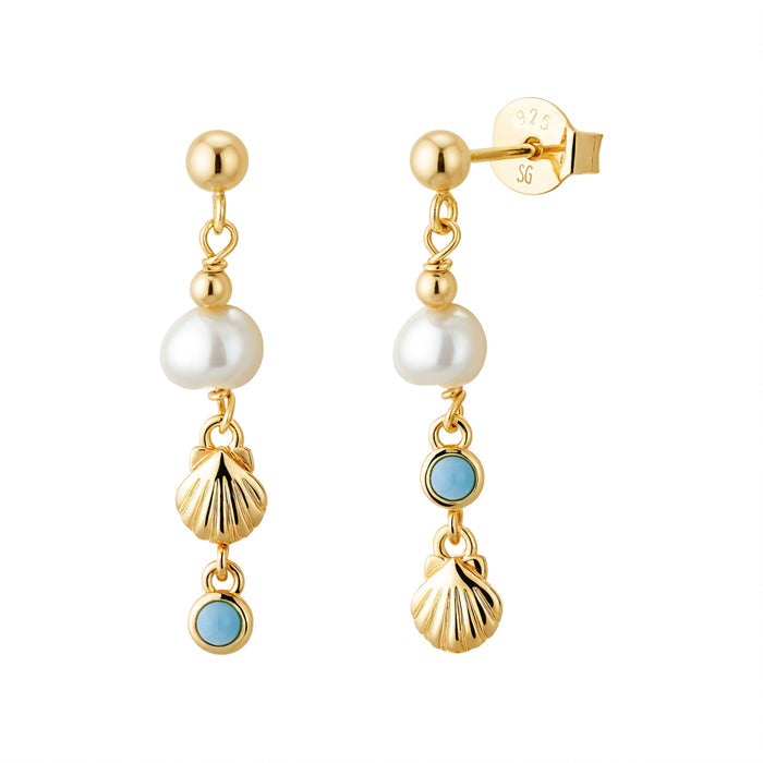 shell pearl earrings