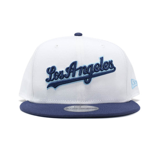 "Los Angeles" Dodgers Hat - New Era 9FIFTY Snapback Hat - White