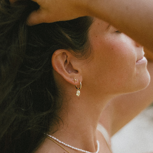 starfish jewelry gold minimalist studs flatback