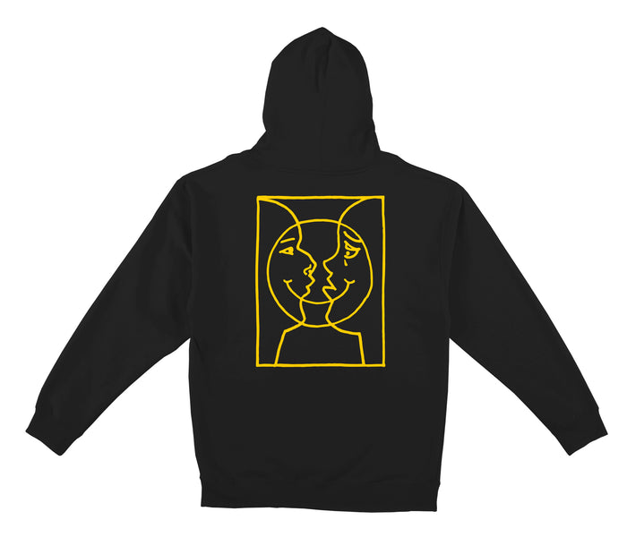 Moonsmile Raw Hoodie - Black