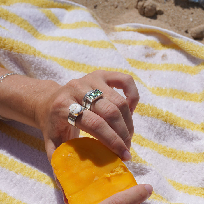 abalone shell ring