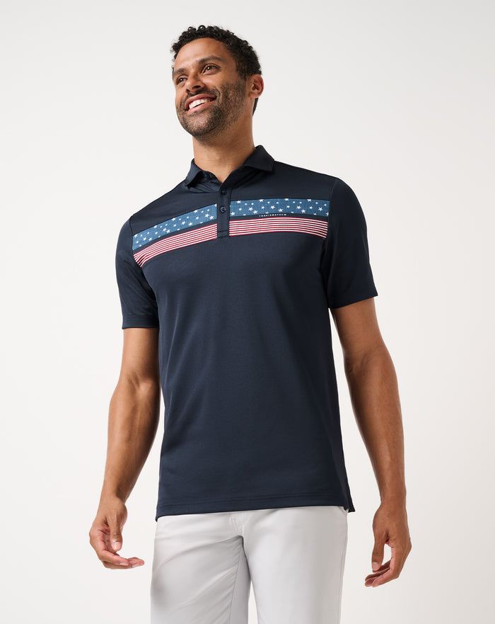 Performance Pique Flag Polo