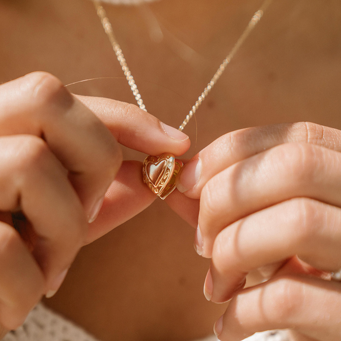 heart locket gold surfer jewelry necklace salty gem