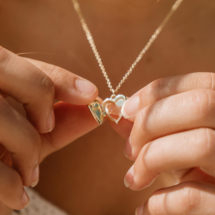 heart locket gold surfer jewelry necklace salty gem