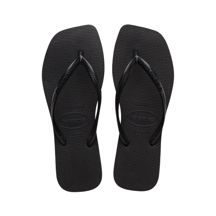 Slim Square Sandal, Black (0090)