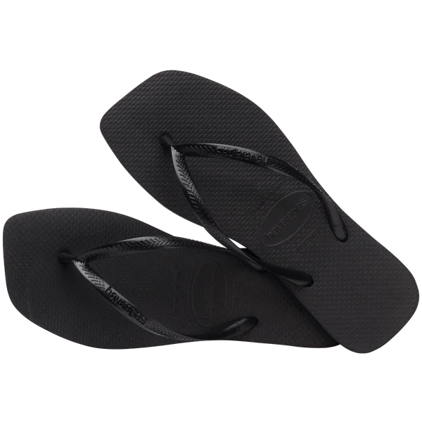 Slim Square Sandal, Black (0090)
