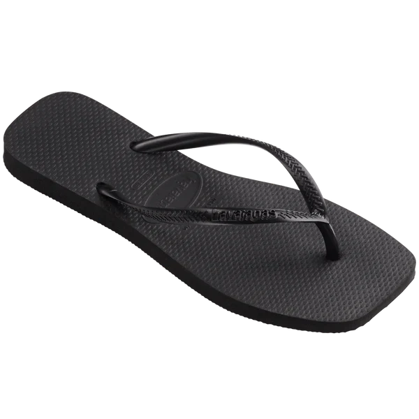 Slim Square Sandal, Black (0090)