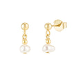 handmade gold pearl dangle studs