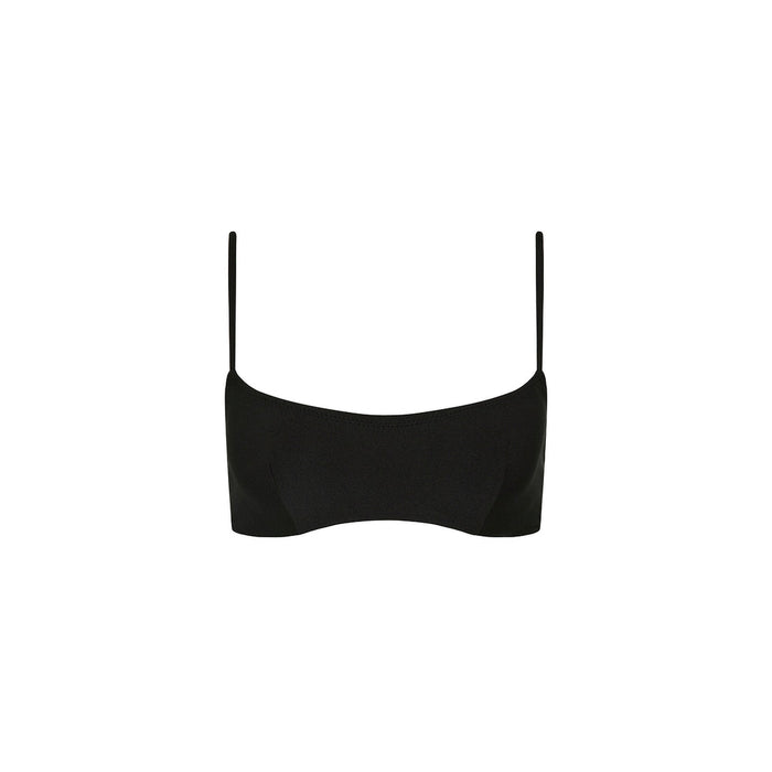 Womens Invisible Underwire Crop Bikini Top - Twilight Black
