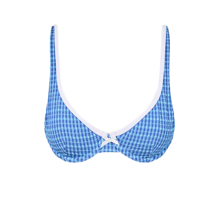 Womens Lola Check Underwire Top - Blue